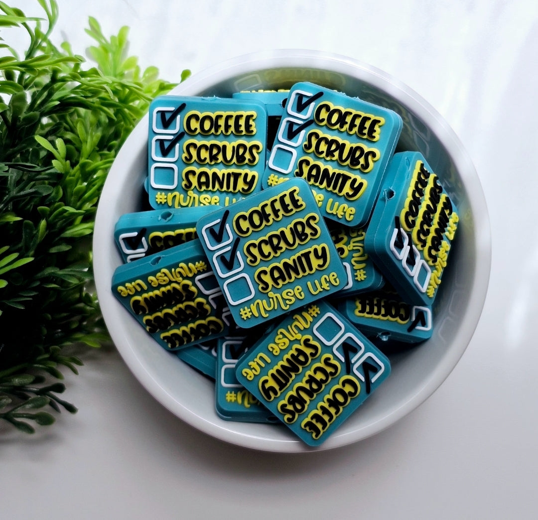 Coffe, Scrubs, Sanity Focal Bead