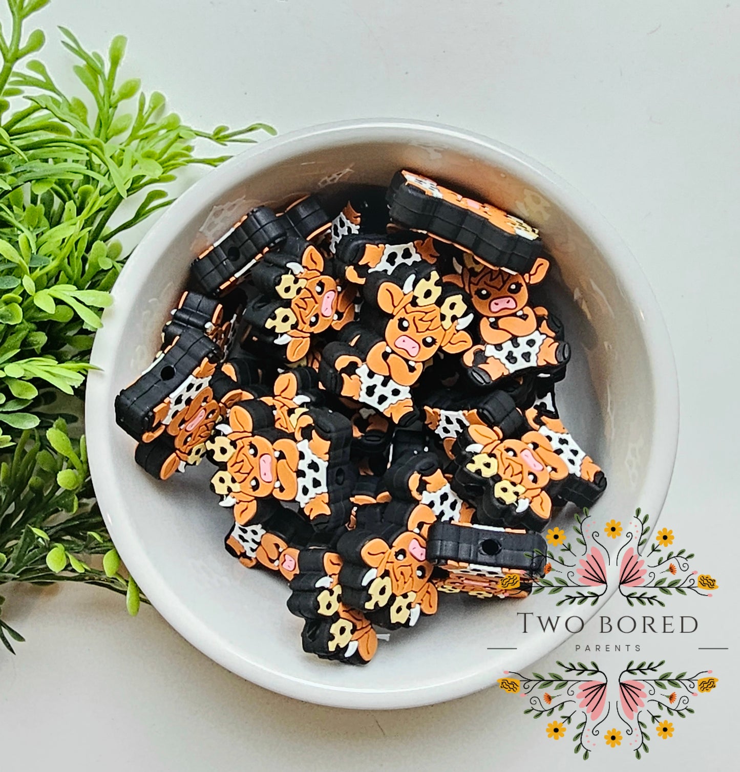 Cow on Cow Focal Bead