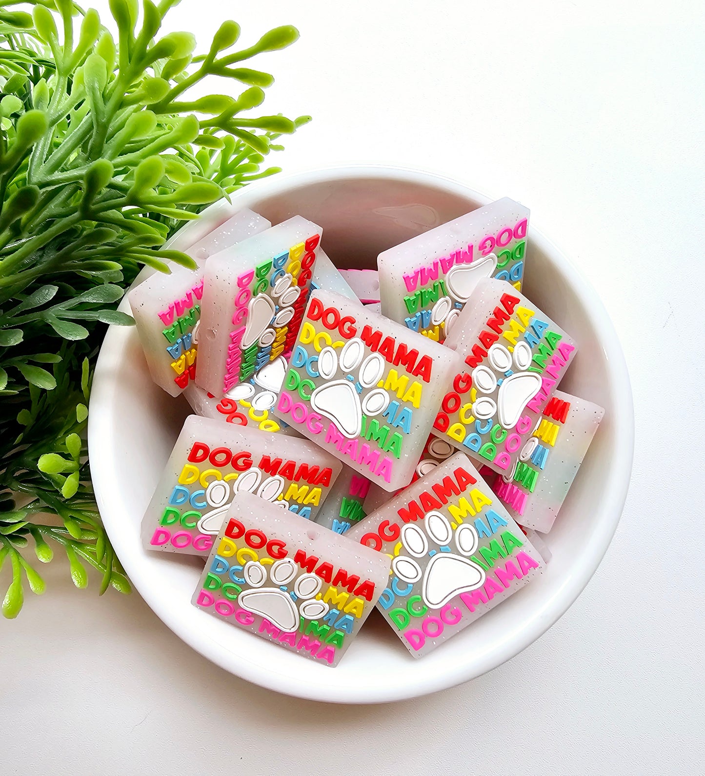 Rainbow Dog Mama Focal Bead