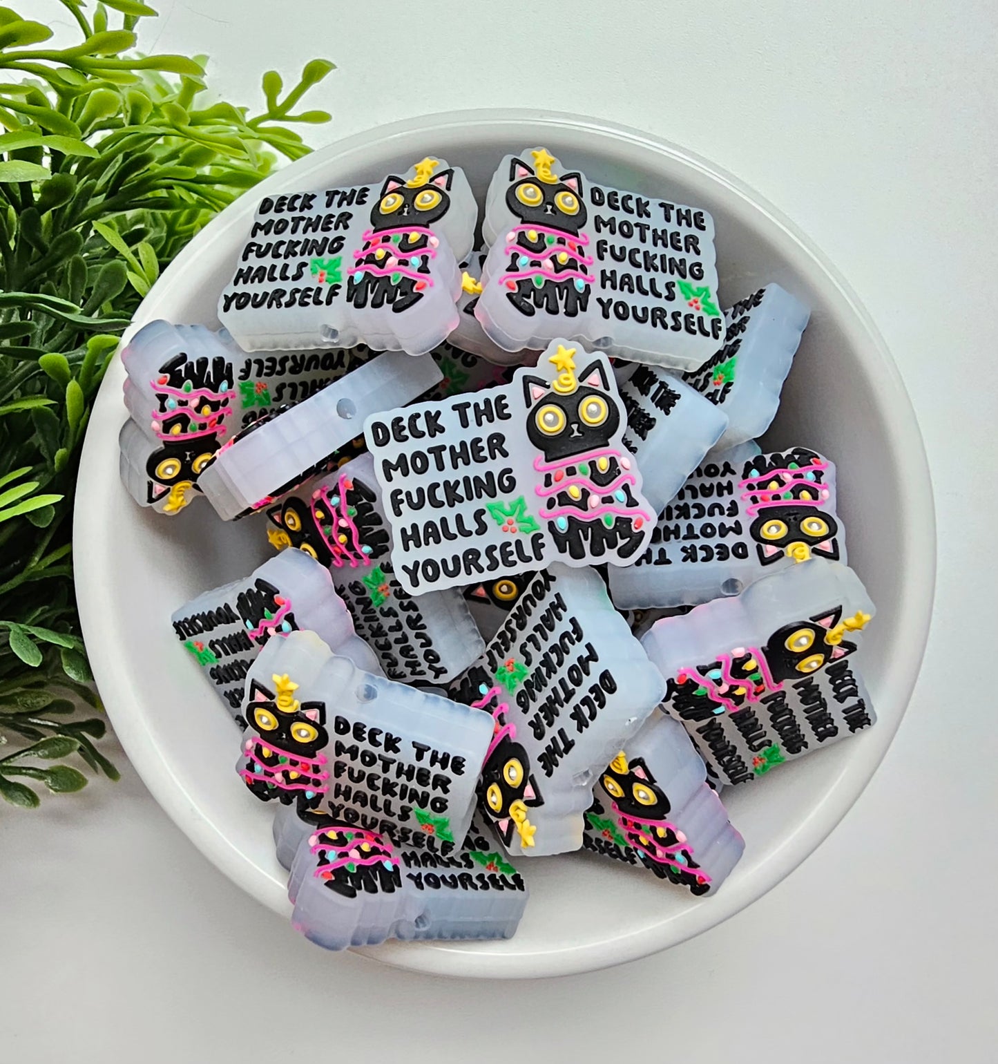 Deck the Halls Cat Focal Bead