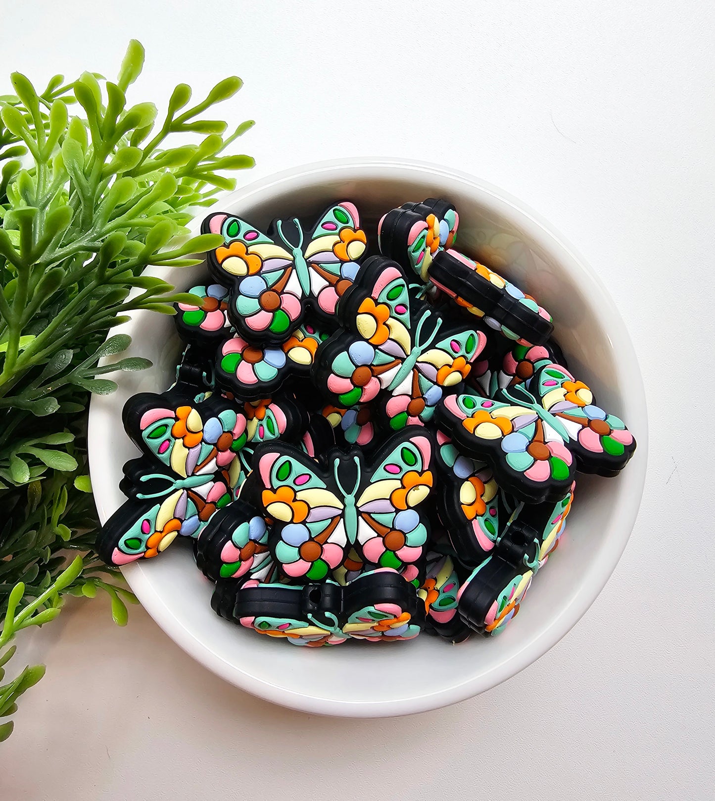 Stained Glass Butterfly Focal Bead