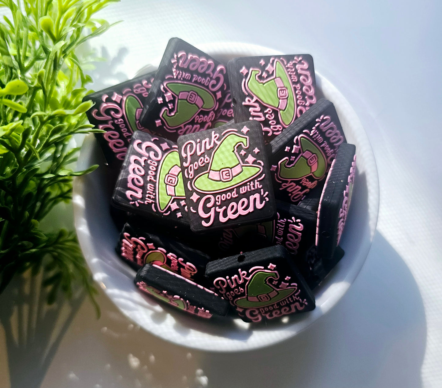 Custom Pink Goes Good with Green Focal Bead