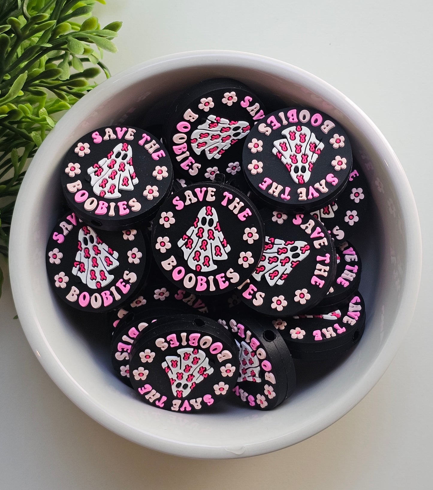 Save The Boobies Focal Bead