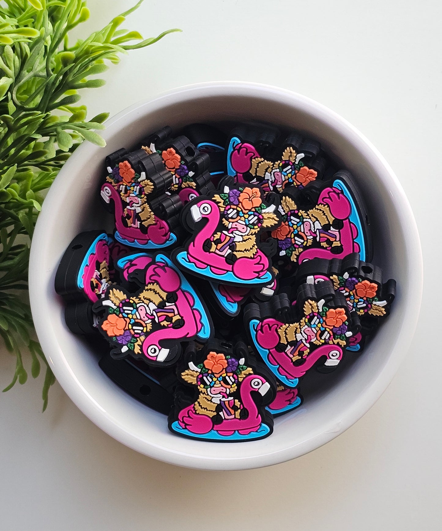 Floating Flamingo Silicone Focal Bead