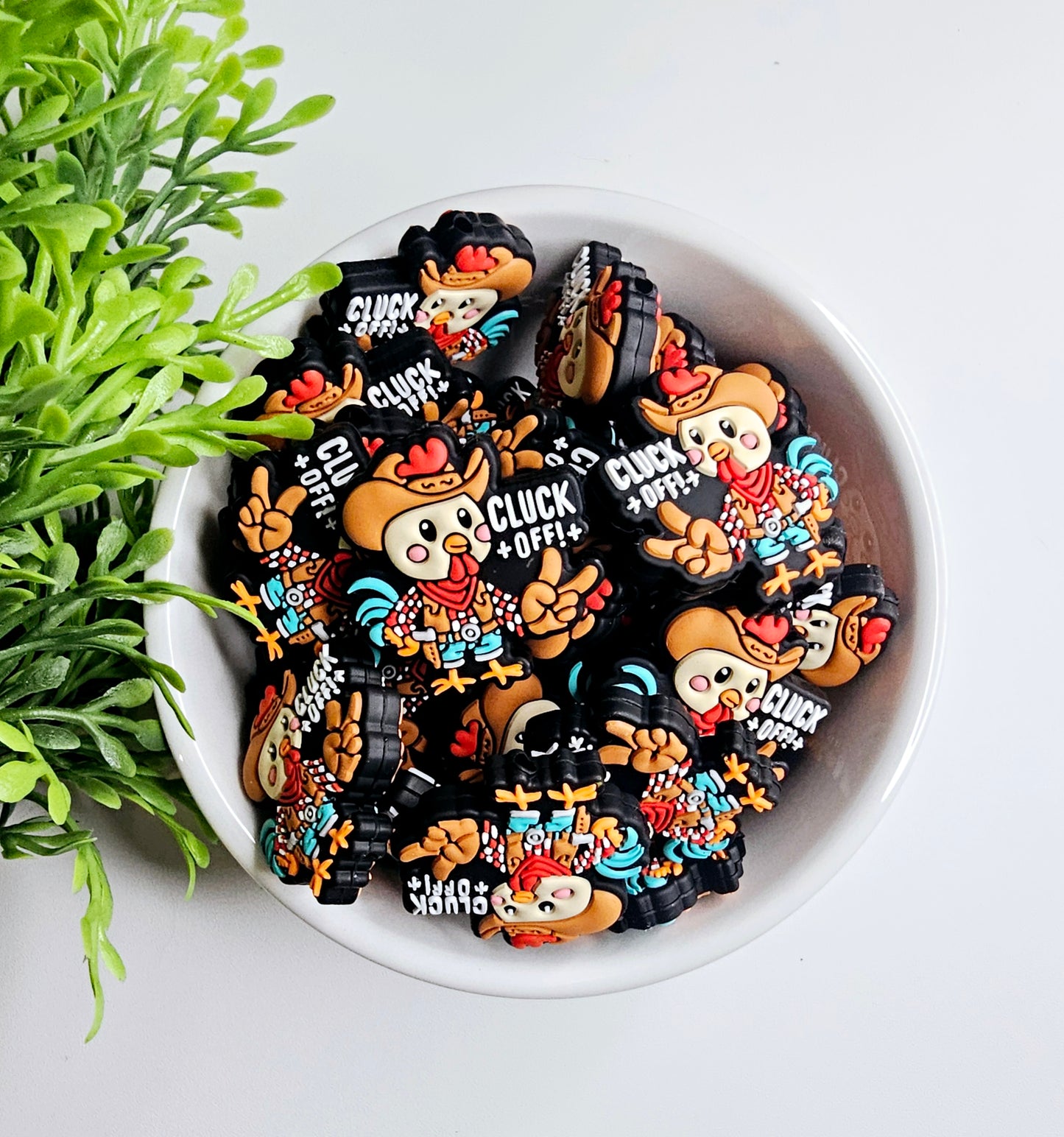 Cluck Off Focal Bead